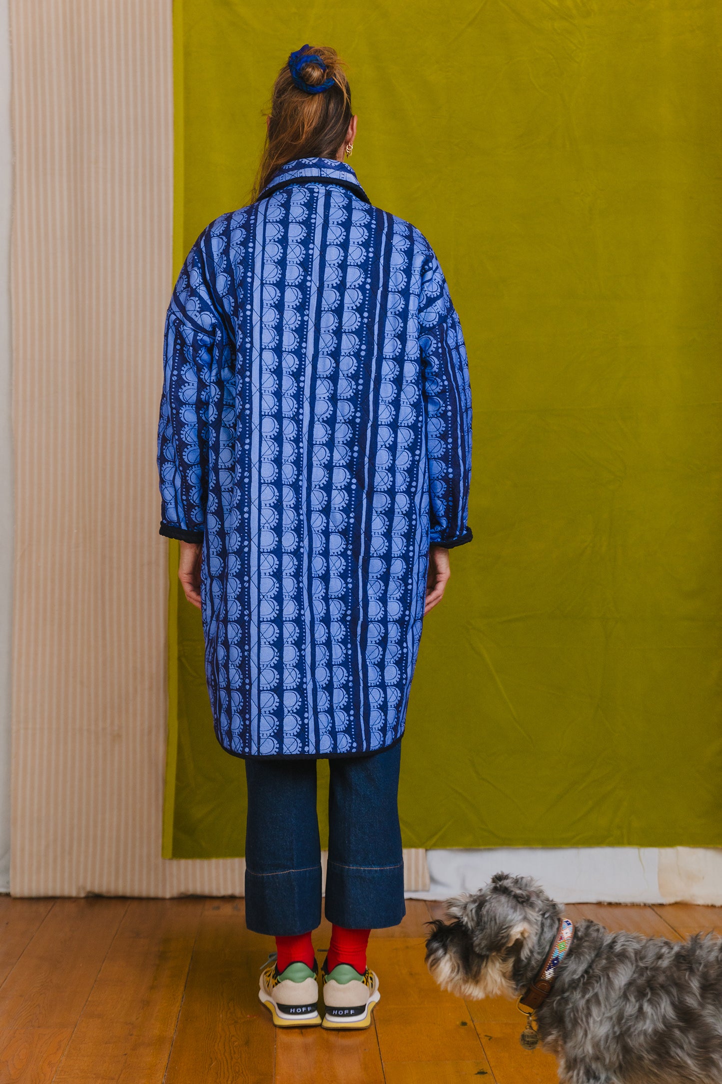 PRE-ORDER: Quilted Overcoat in 'Blue Bead'