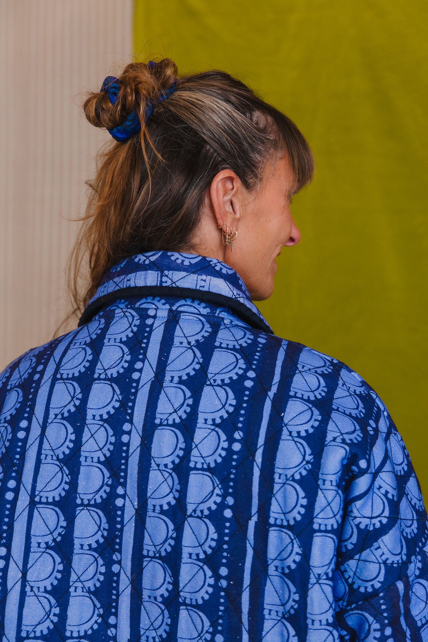 PRE-ORDER: Quilted Overcoat in 'Blue Bead'