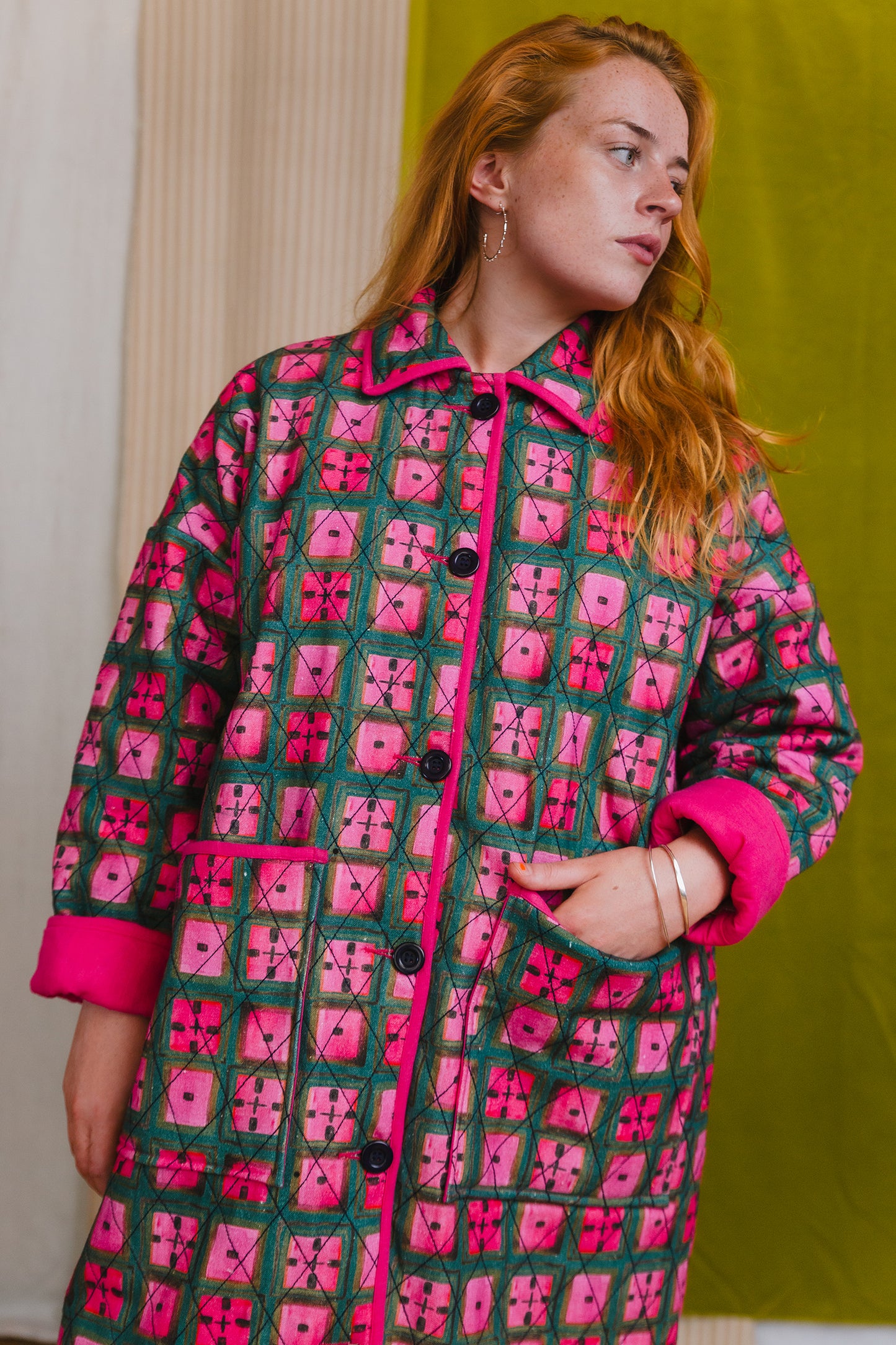 PRE-ORDER: Quilted Overcoat in 'Divine Forest'