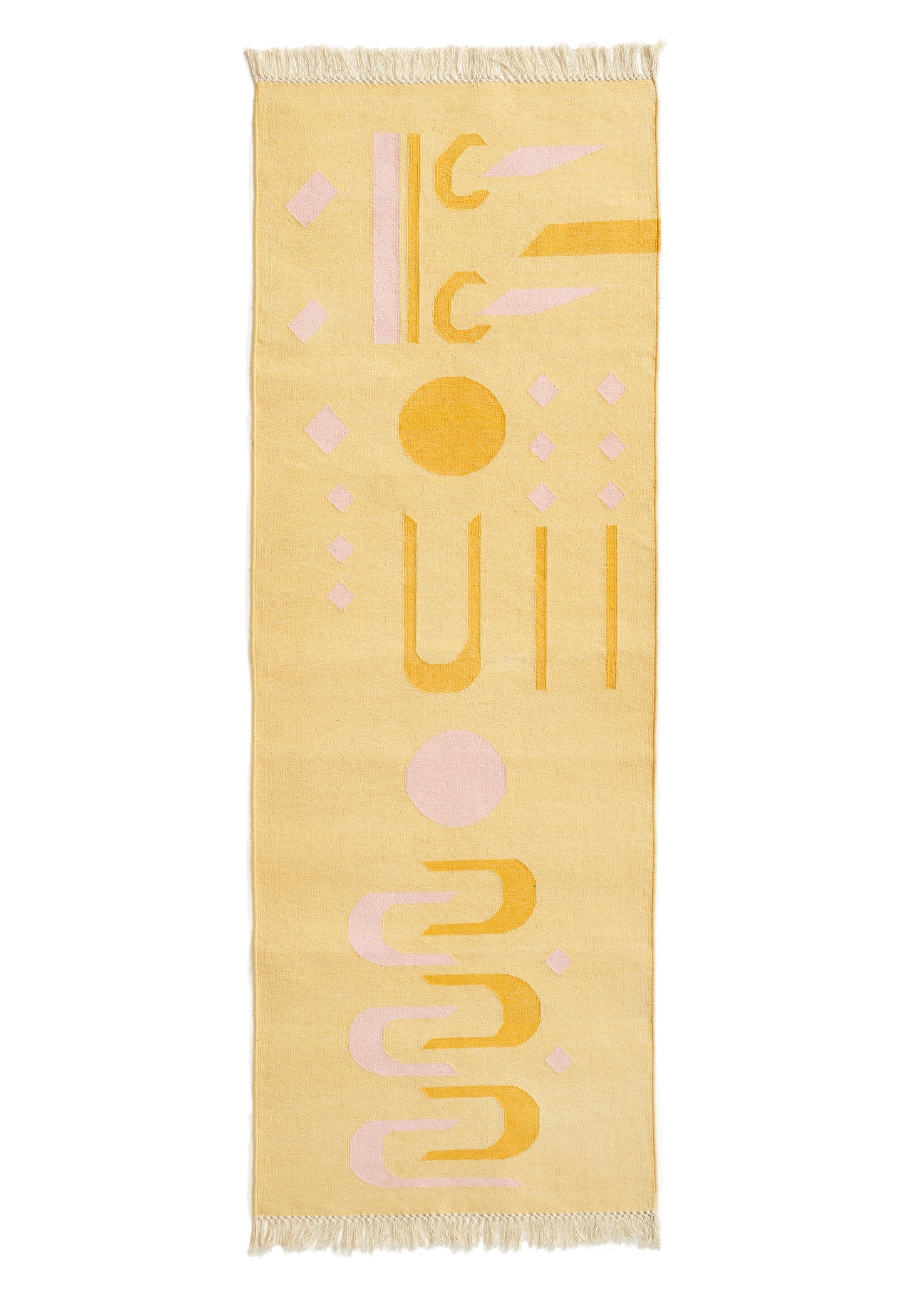 Handwoven Cotton Dhurrie Runner in 'Paper Moon'