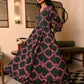 Party Lydia Dress in 'Dashing Diamond on Green'