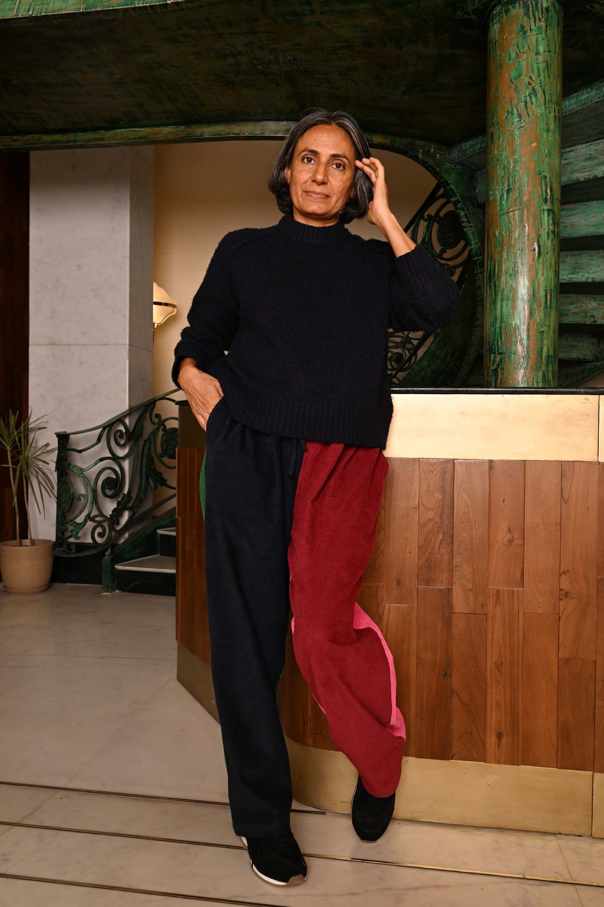 Unisex Patchwork Cord Trouser