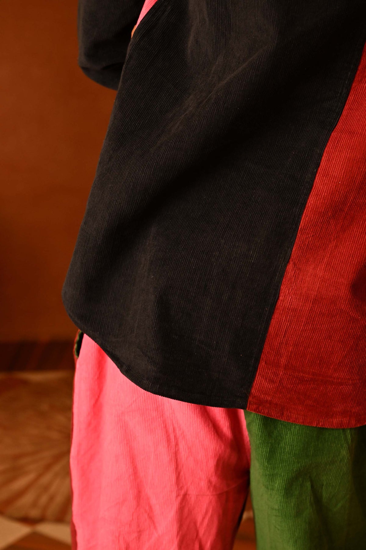 Unisex Patchwork Cord Shirt