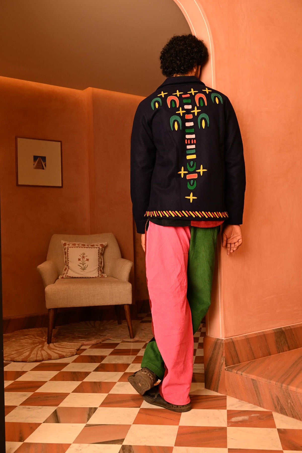 Unisex Patchwork Cord Trouser