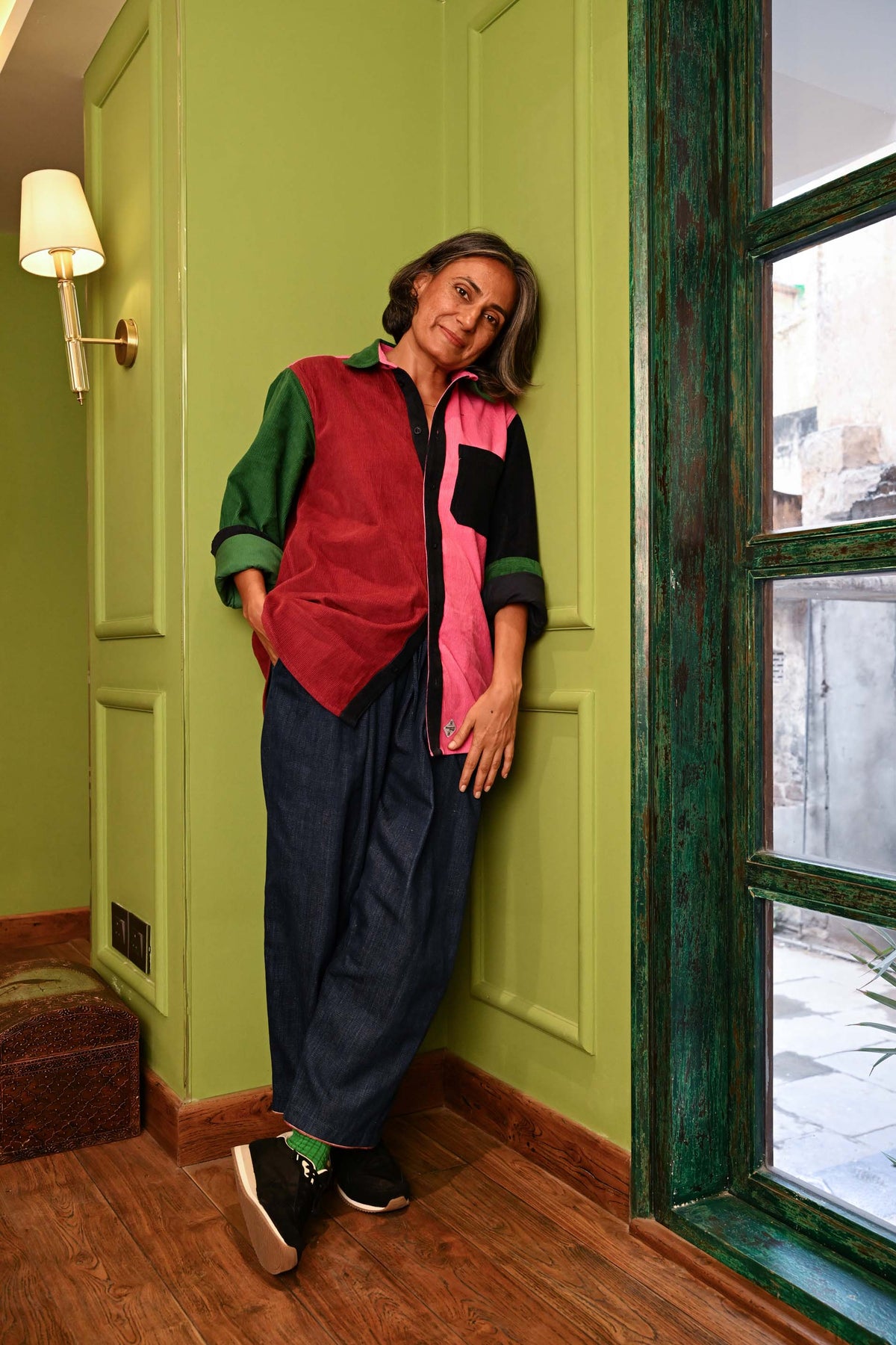 Unisex Patchwork Cord Shirt