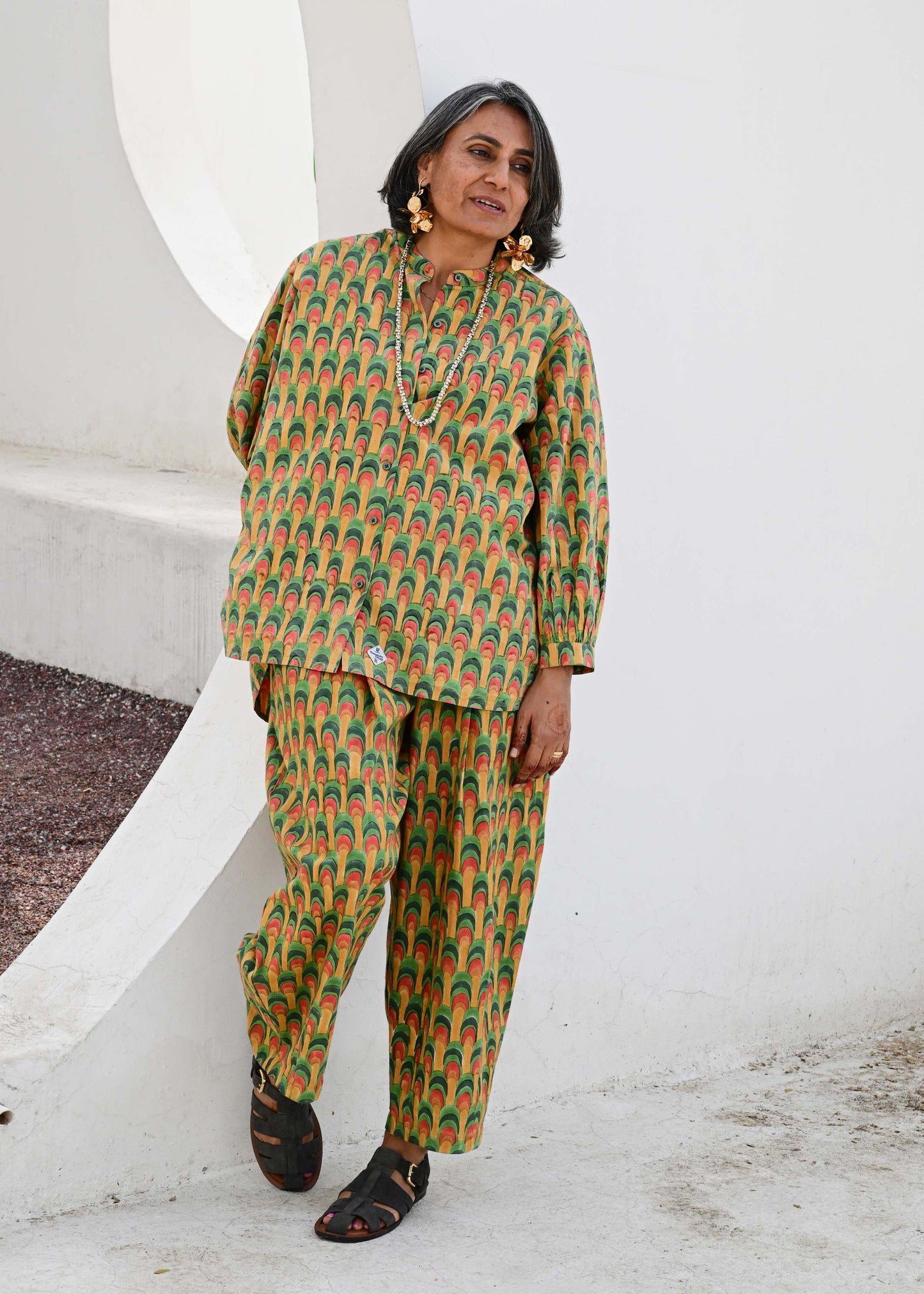 Rita Blouse in 'Peacock Fan'