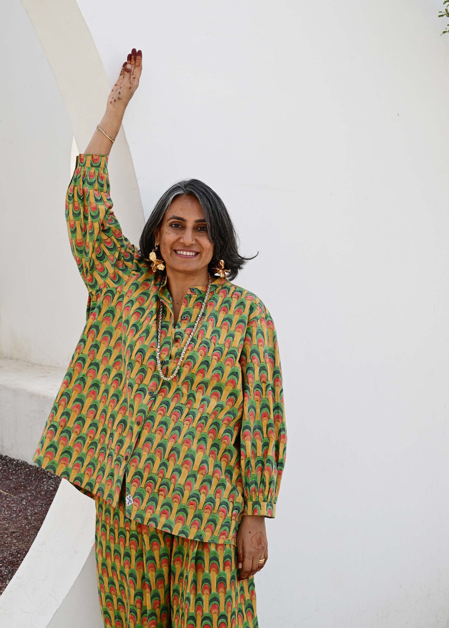 Rita Blouse in 'Peacock Fan'