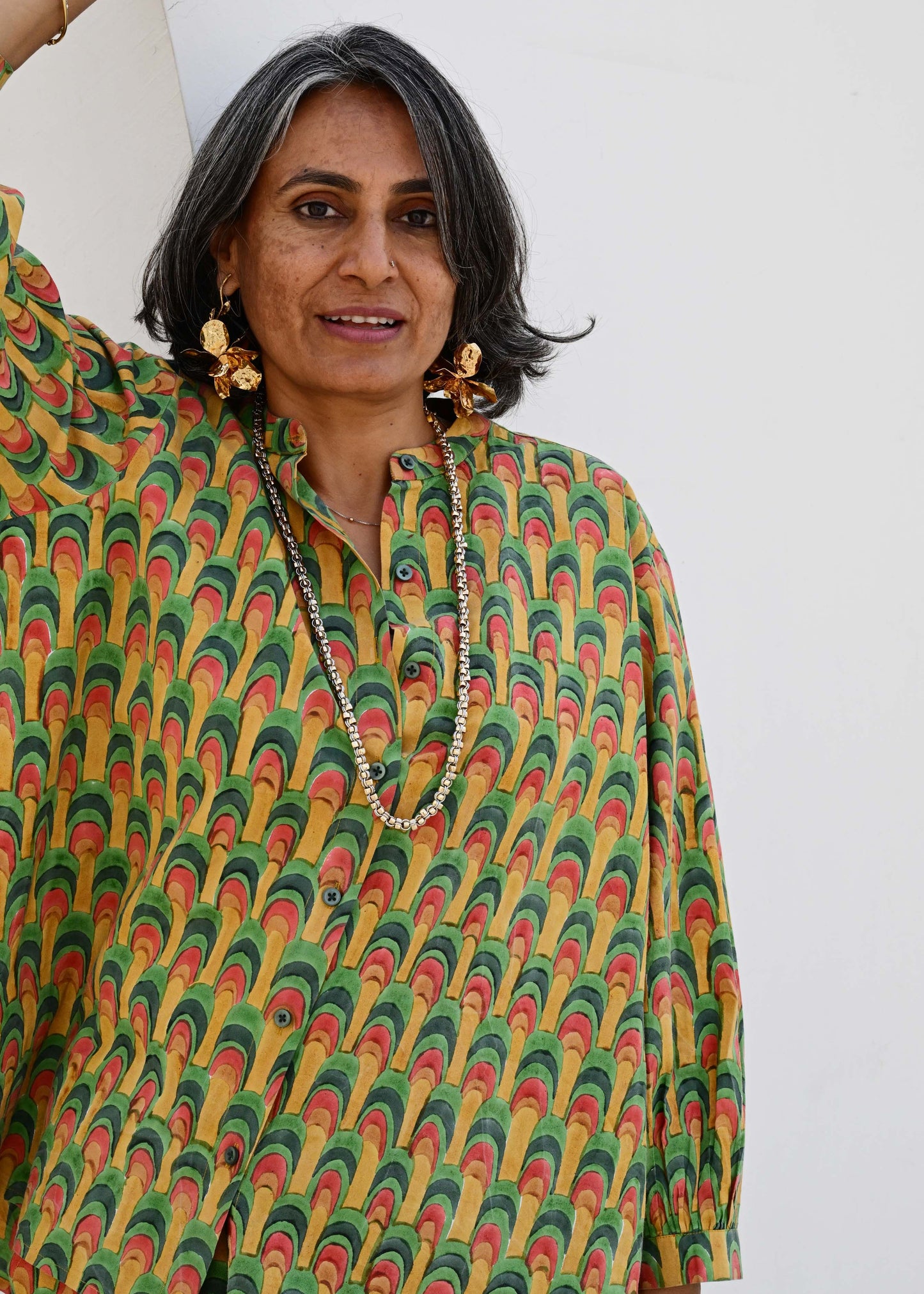 Rita Blouse in 'Peacock Fan'