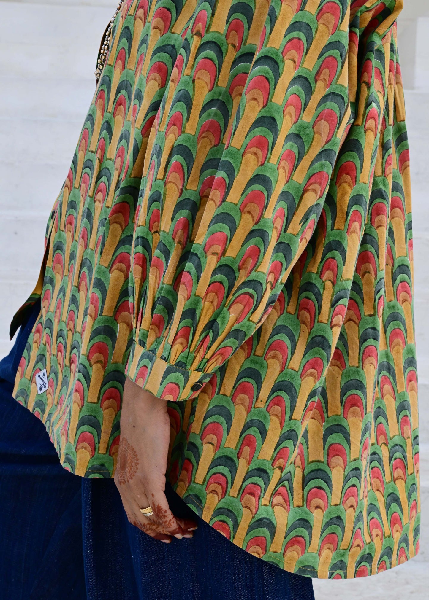 Rita Blouse in 'Peacock Fan'