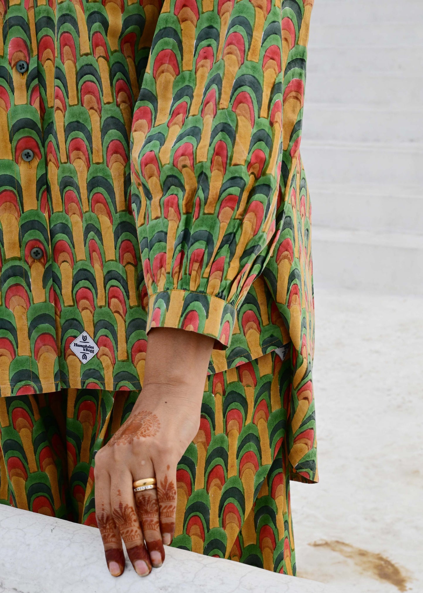 Rita Blouse in 'Peacock Fan'