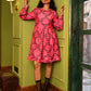 Party Frill Dress in 'Dashing Diamond on Pink'