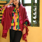 Wool Shawl in 'Plum Check'