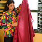Wool Shawl in 'Plum Check'