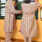 Quilted Housecoat reversible in 'Crimson and Powder Tulip