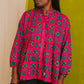 Cotton peplum blouse, pyjama top, daytime and night time, button front, indian collar sustainable fashion made in India