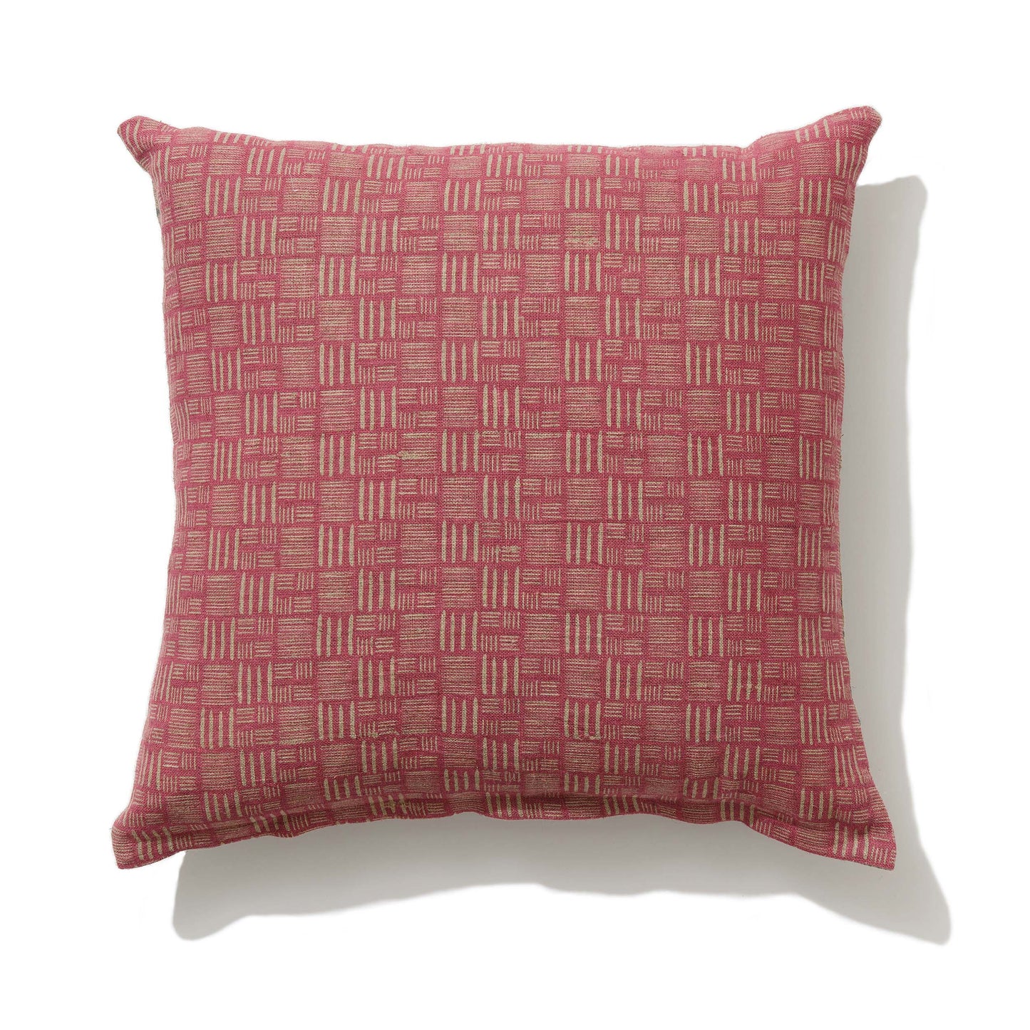 'Raspberry Hash' & 'Aquamarine Cabaret Stripe' Linen Cushion 60cm x 60cm