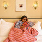 Bed Quilt in 'Crimson Tulip & Powder Tulip'