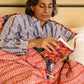 Bed Quilt in 'Crimson Tulip & Powder Tulip'