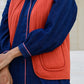Quilted Reversible Waistcoat in 'Peacock Fan' & 'Rust'