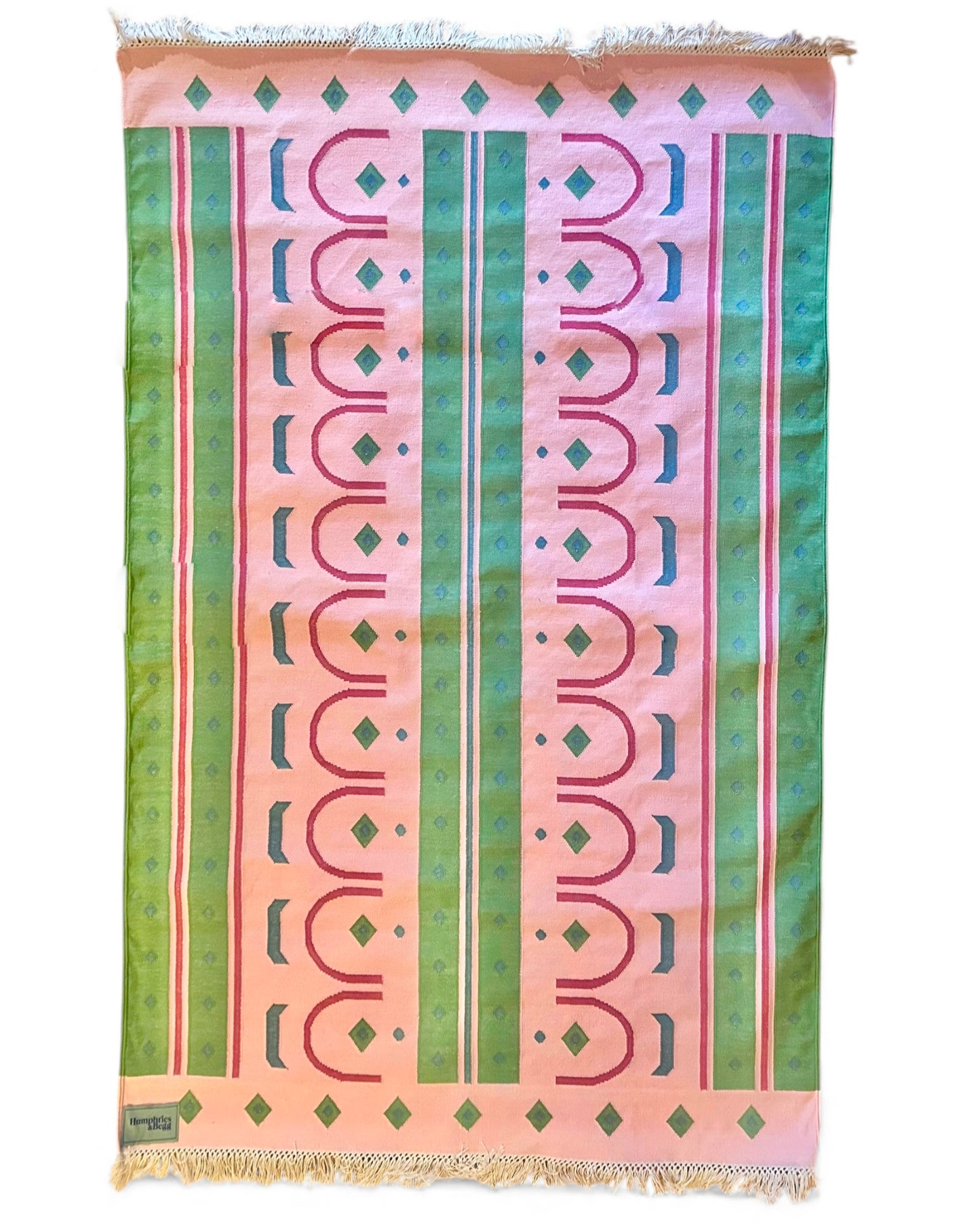 Medium Cotton Rug in 'Pink Shangri La'