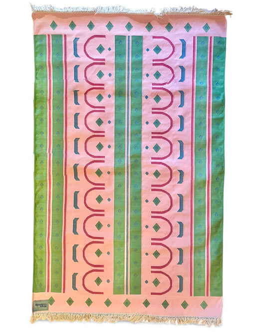Medium Cotton Rug in 'Pink Shangri La'