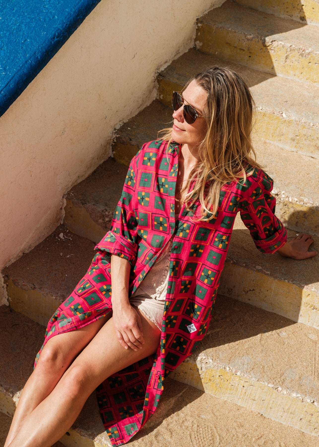 Shirt Dress in 'Splash of Orange'