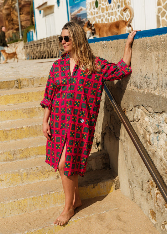 Shirt Dress in 'Splash of Orange'