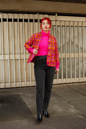 Short Quilted Jacket in 'Divine & Conquer'
