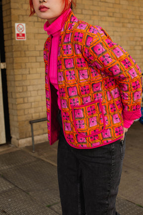 Short Quilted Jacket in 'Divine & Conquer'
