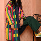 Quilted Overcoat in 'Sweet Shop'