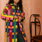 Quilted Overcoat in 'Sweet Shop'