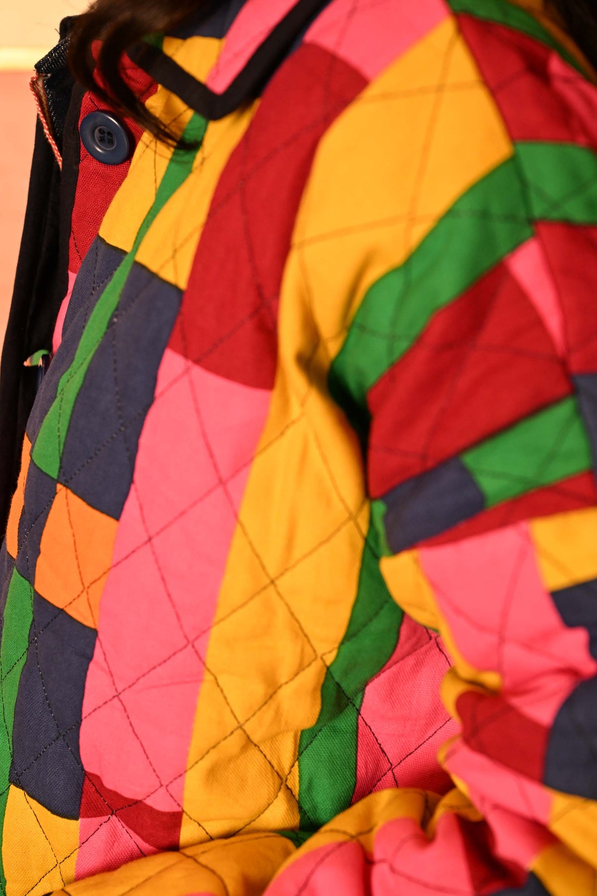 Quilted Overcoat in 'Sweet Shop'