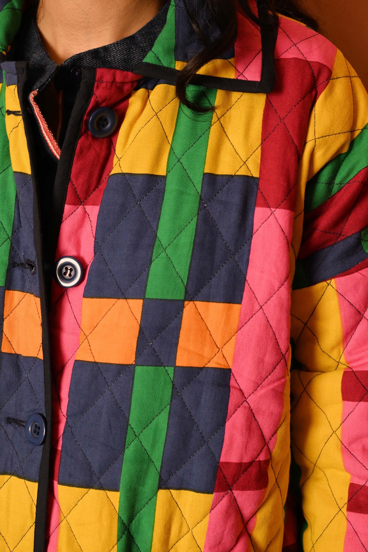 Quilted Overcoat in 'Sweet Shop'
