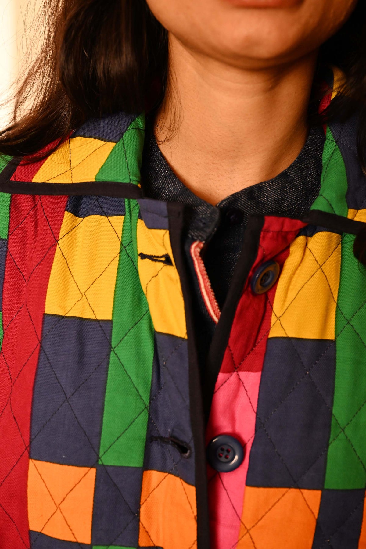 Quilted Overcoat in 'Sweet Shop'