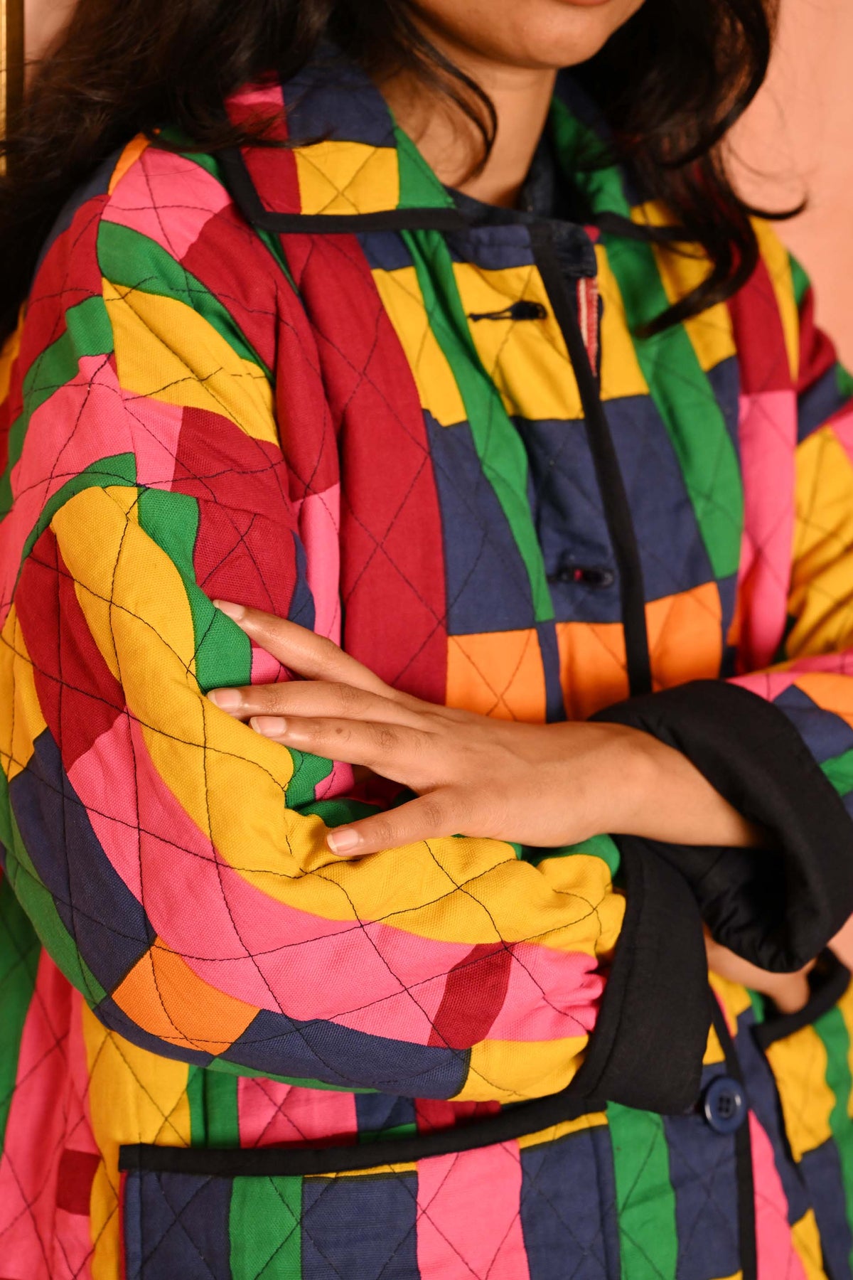 Quilted Overcoat in 'Sweet Shop'