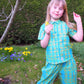 Kid's Short Sleeved Shirt in 'Turquoise Flamingo'