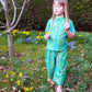 Kid's Trousers in 'Turquoise Flamingo'