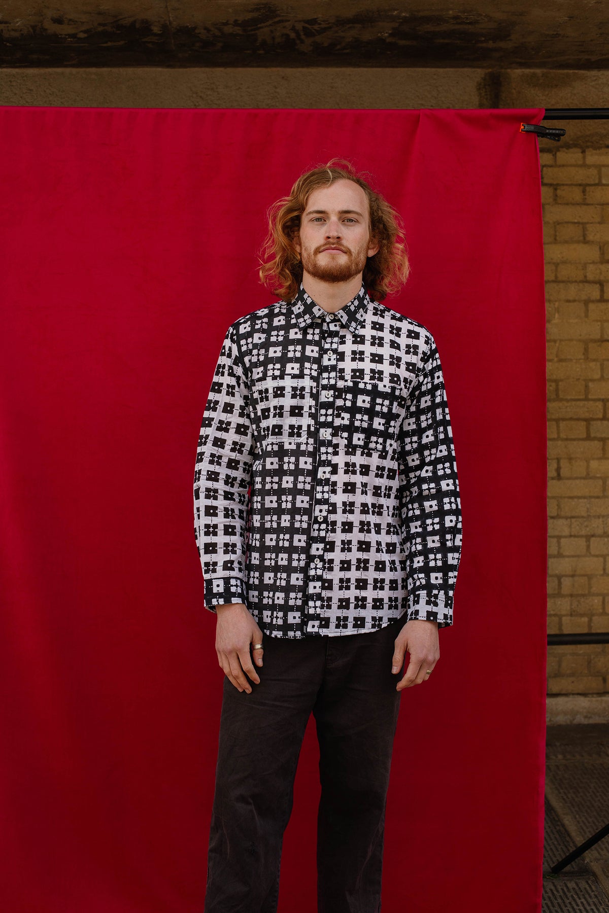 Men's Shirt in Patchwork 'Bric a Brac' & 'Chess Set'