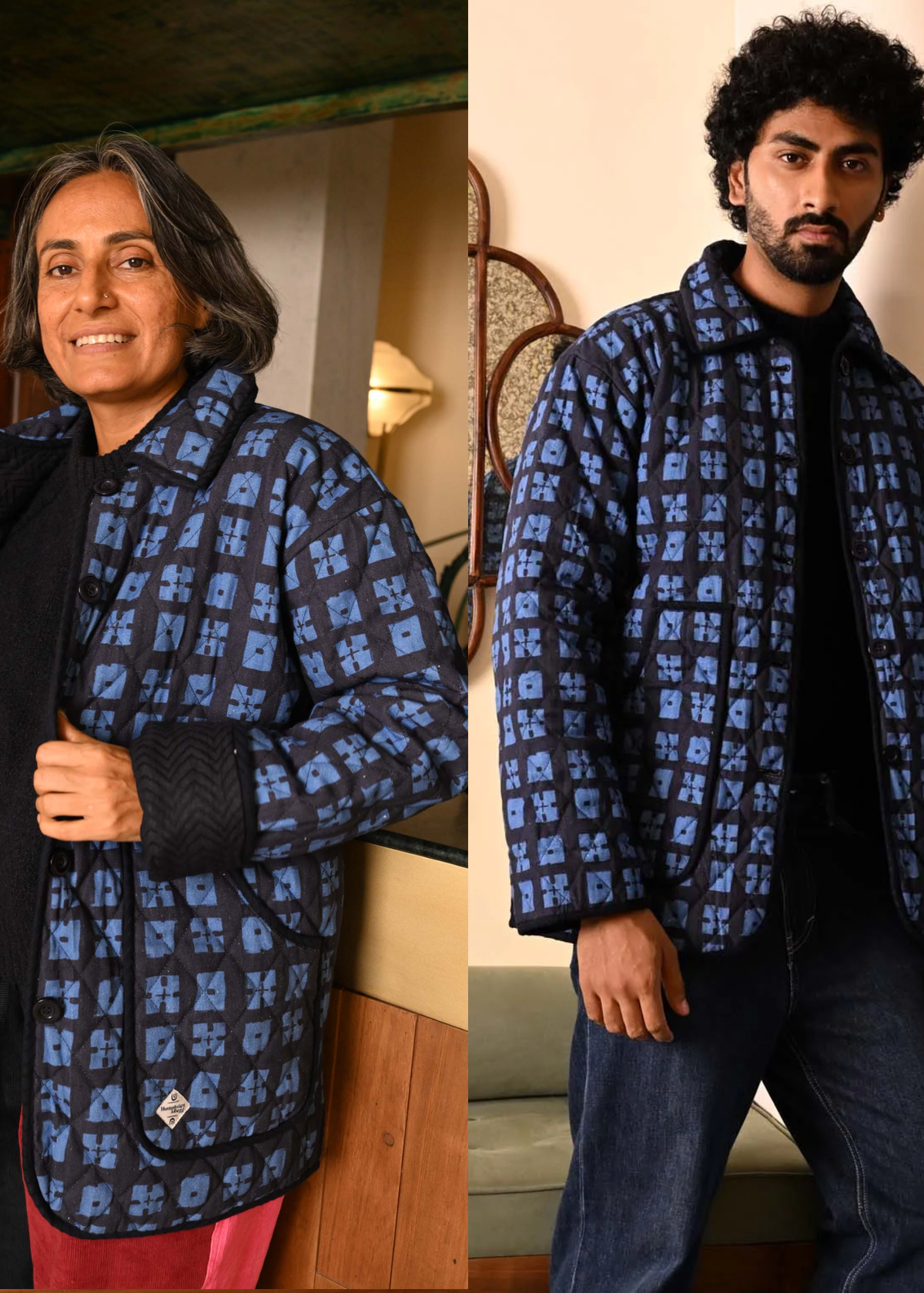 Day Jacket in 'Indigo Chess Set'