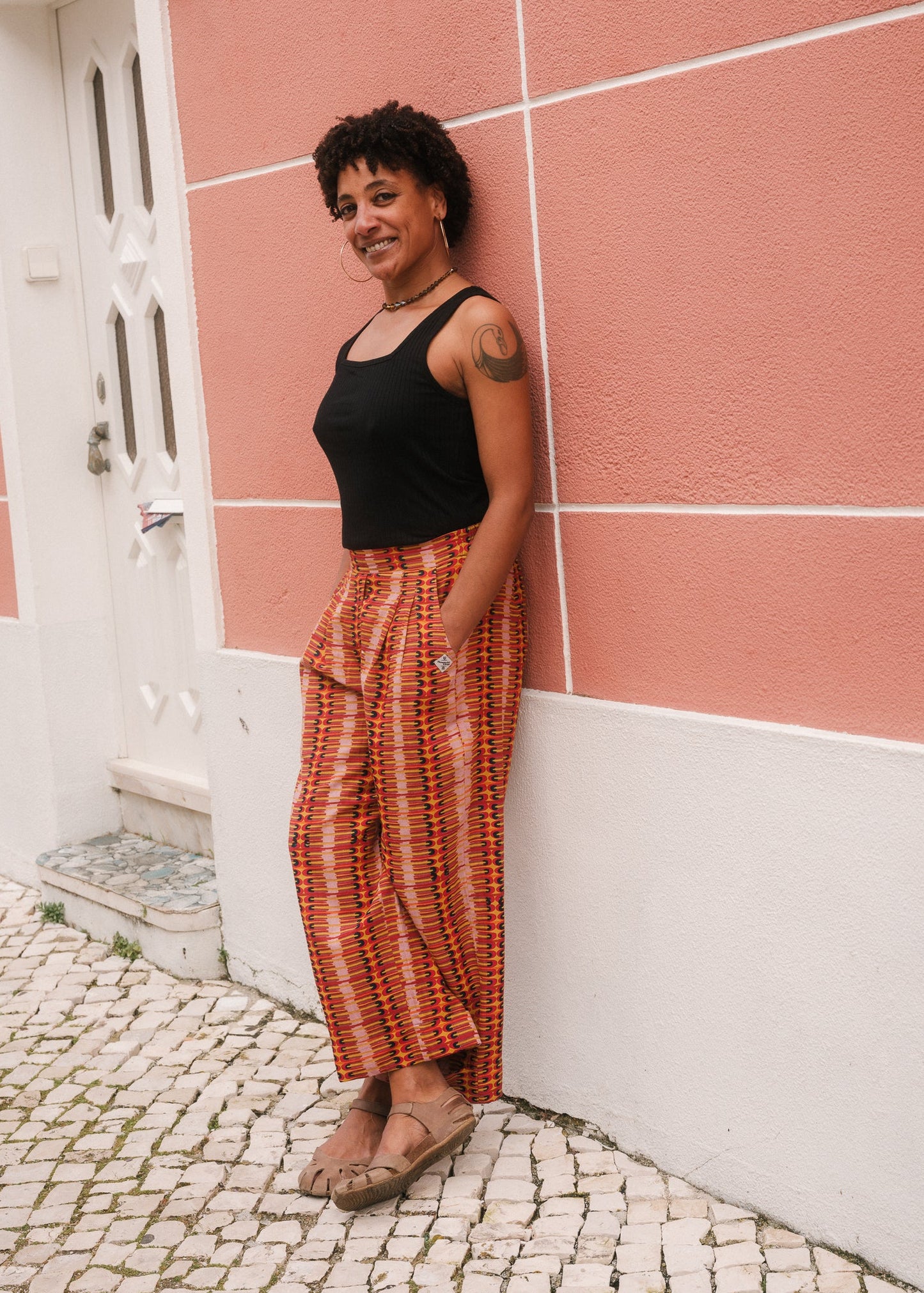 Wide Leg Penny Pants in 'Rainbow Stairs'