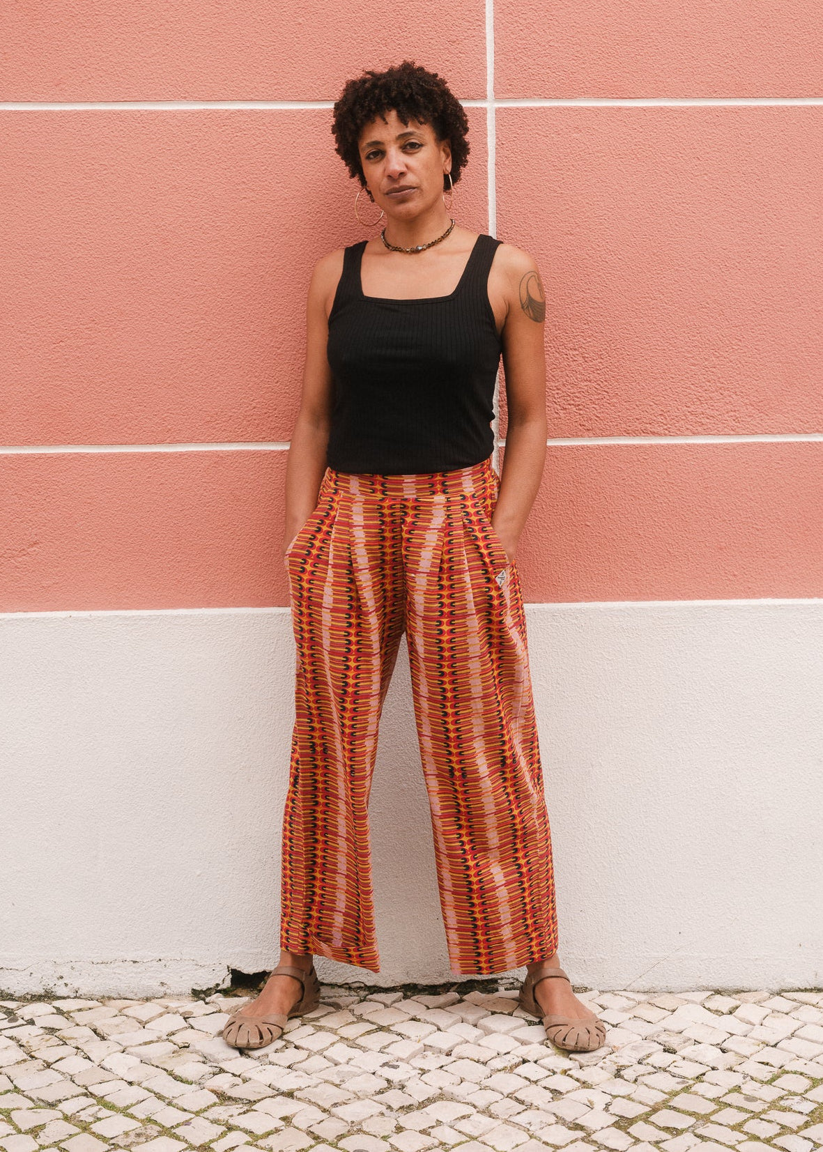 Wide Leg Penny Pants in 'Rainbow Stairs'
