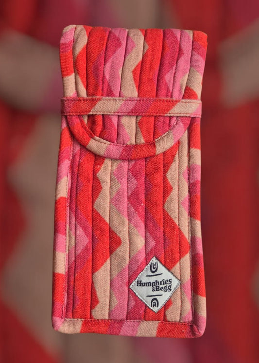 Quilted Glasses Case - 'Pink Spark'