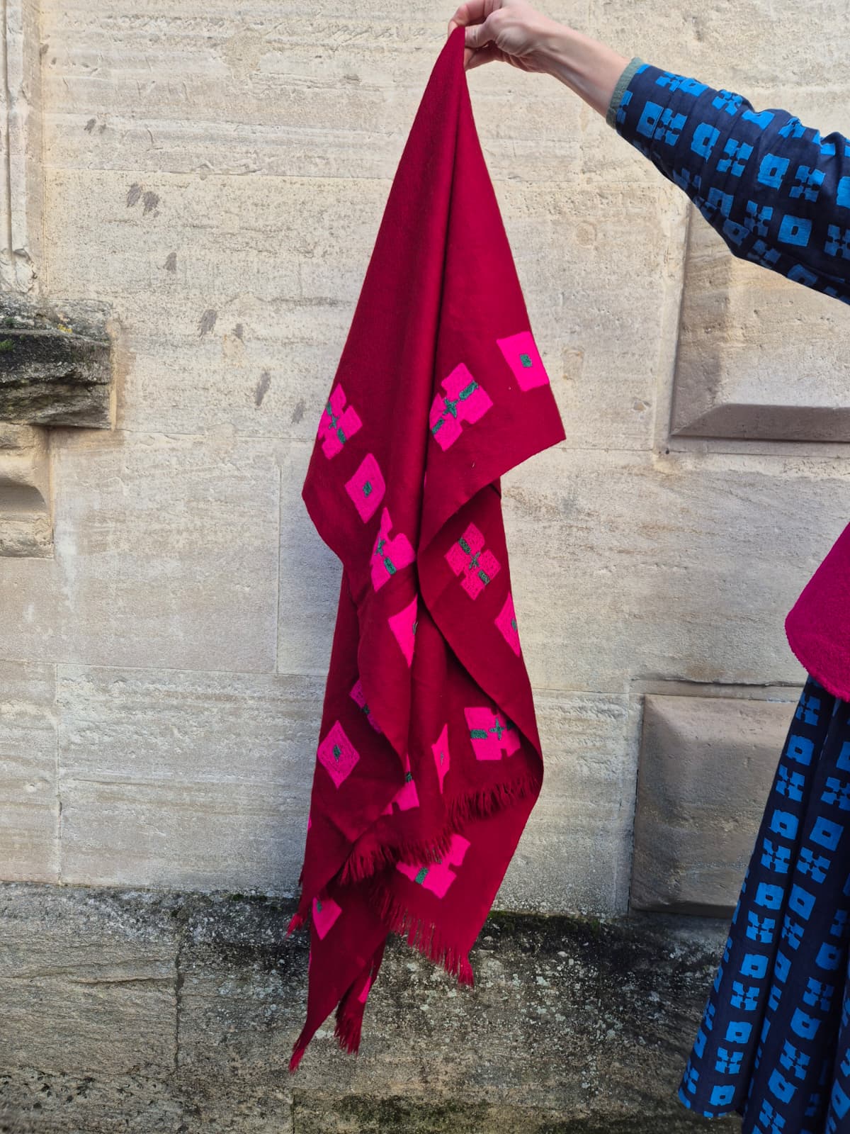 Wool Shawl in 'Burgundy Check' or 'Plum Check'