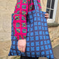 Giant Tote Bag in 'Blue Chess Set' Canvas