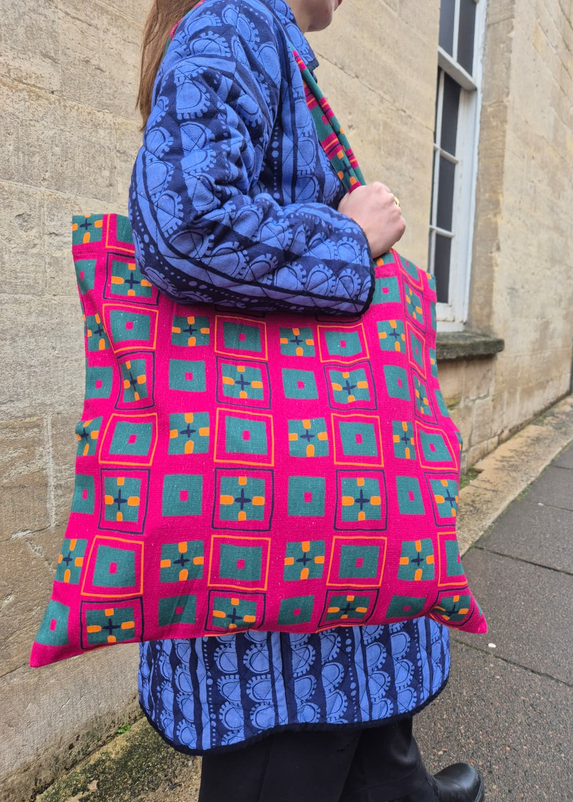 Giant Tote Bag in 'Splash of Orange' Canvas