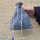 Draw String Bag 'Navy Honeycomb'