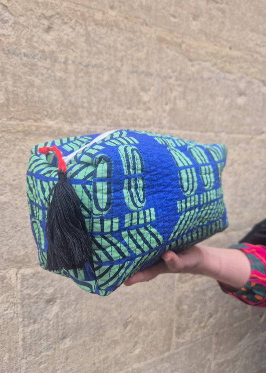 Quilted Make-up Bag  'Flamingo Splits'