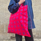 Giant Tote Bag in 'Hot Pink Bric a Brac' Light Canvas