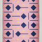 Large Handwoven Cotton Dhurrie Rug in 'Pink Diamond'