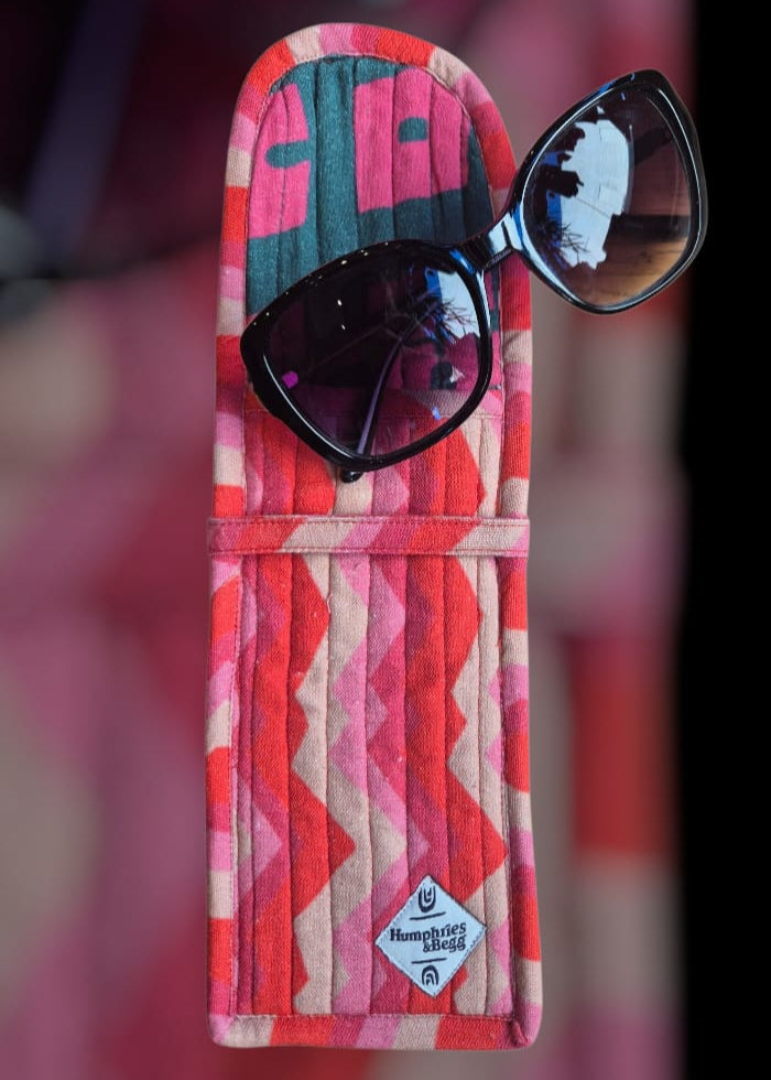 Quilted Glasses Case - 'Pink Spark'
